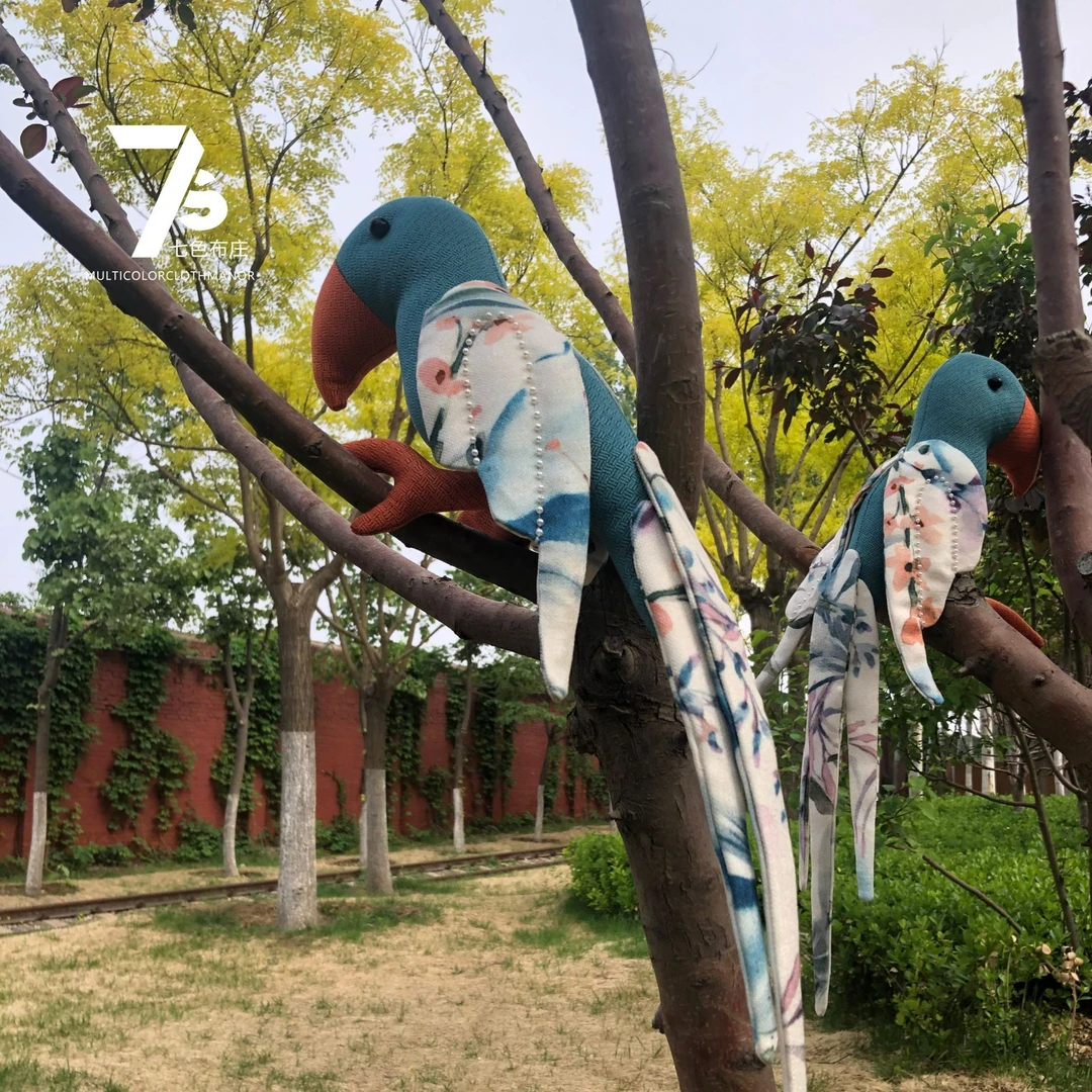 【diy'材料包】手工布艺“爱情鸟”1只（辅料齐全，可以直接手缝）