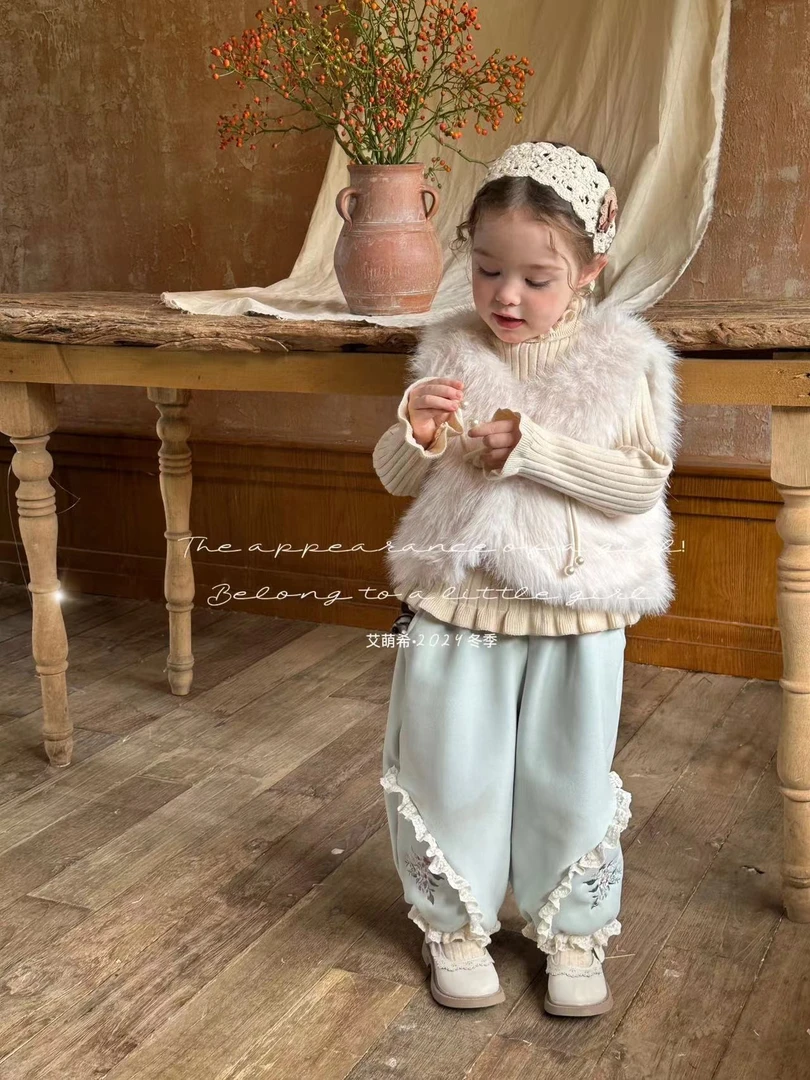 AMX-650-儿童森系重工法式潮童毛毛马甲（冬款）