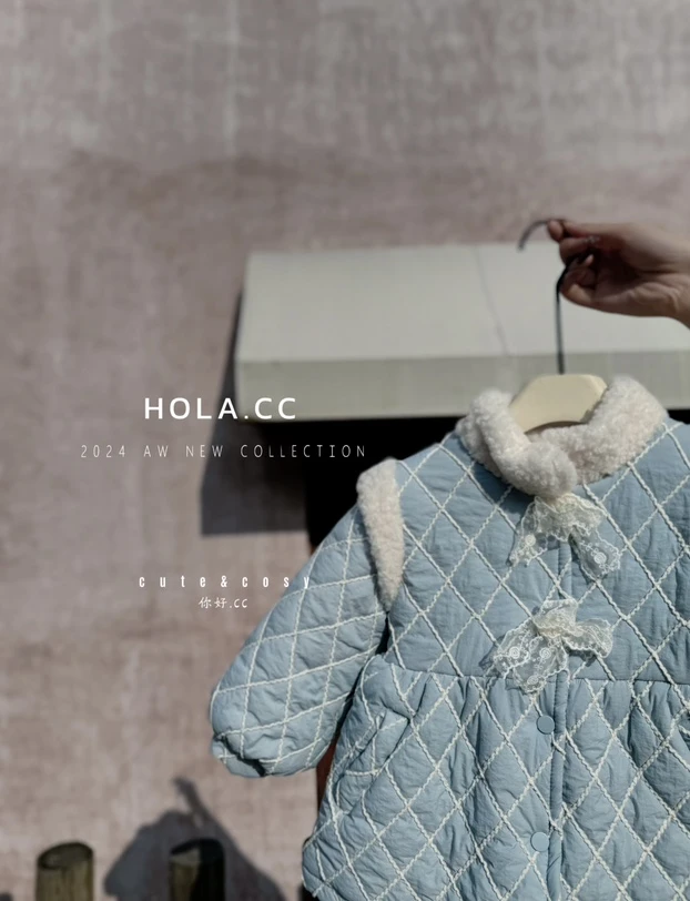 HLCC-8616-儿童洋气时尚百搭菱形格棉衣外套（冬款）