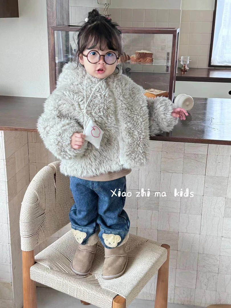【现货】XZM-1203-儿童时尚洋气百搭毛毛外套（冬款）