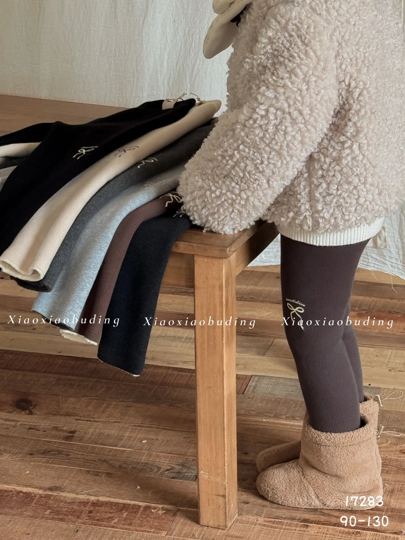 XXBD-7283-儿童韩系裤腿蝴蝶结保暖打底裤（冬款）