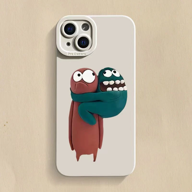 搞怪橡皮泥苹果14手机壳iphone14promax全包12/11硅胶6s/xr/7plus