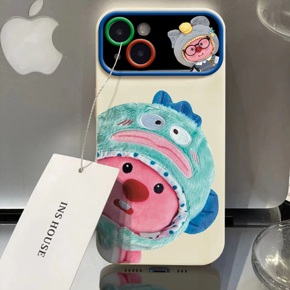 卡通loopy海狸苹果14pro手机壳iPhone13创意12硅胶11防摔保护套