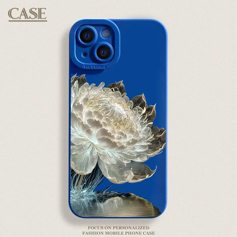 莲花苹果14手机壳iphone13promax新款15pro女款12高级感全包防摔X