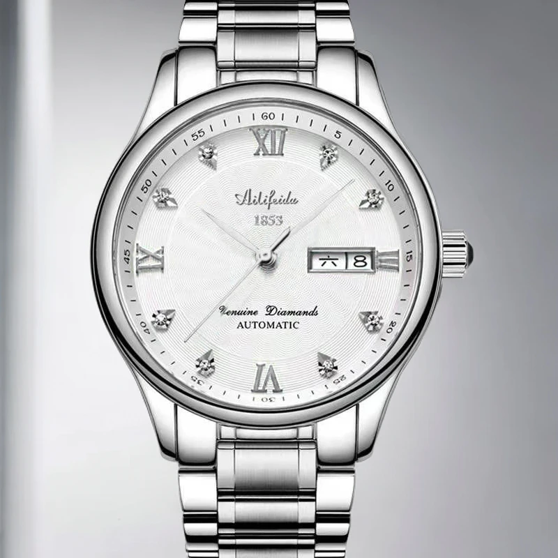 艾利翡达全自动机械表男士手表机械高档时尚防水夜光日历简约经典