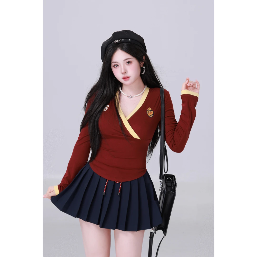 MengFairy 【氧气baby】纯欲设计感上衣高腰半身裙套装3695M