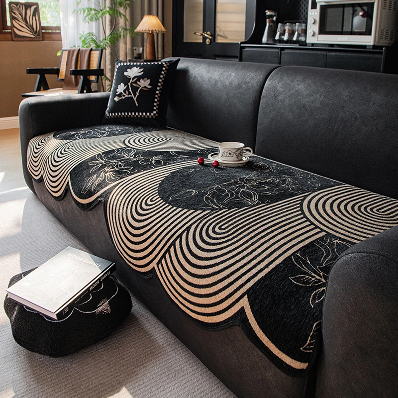 (异形花禾)异形沙发垫四季通用新款沙发坐垫子防滑高级感盖布巾