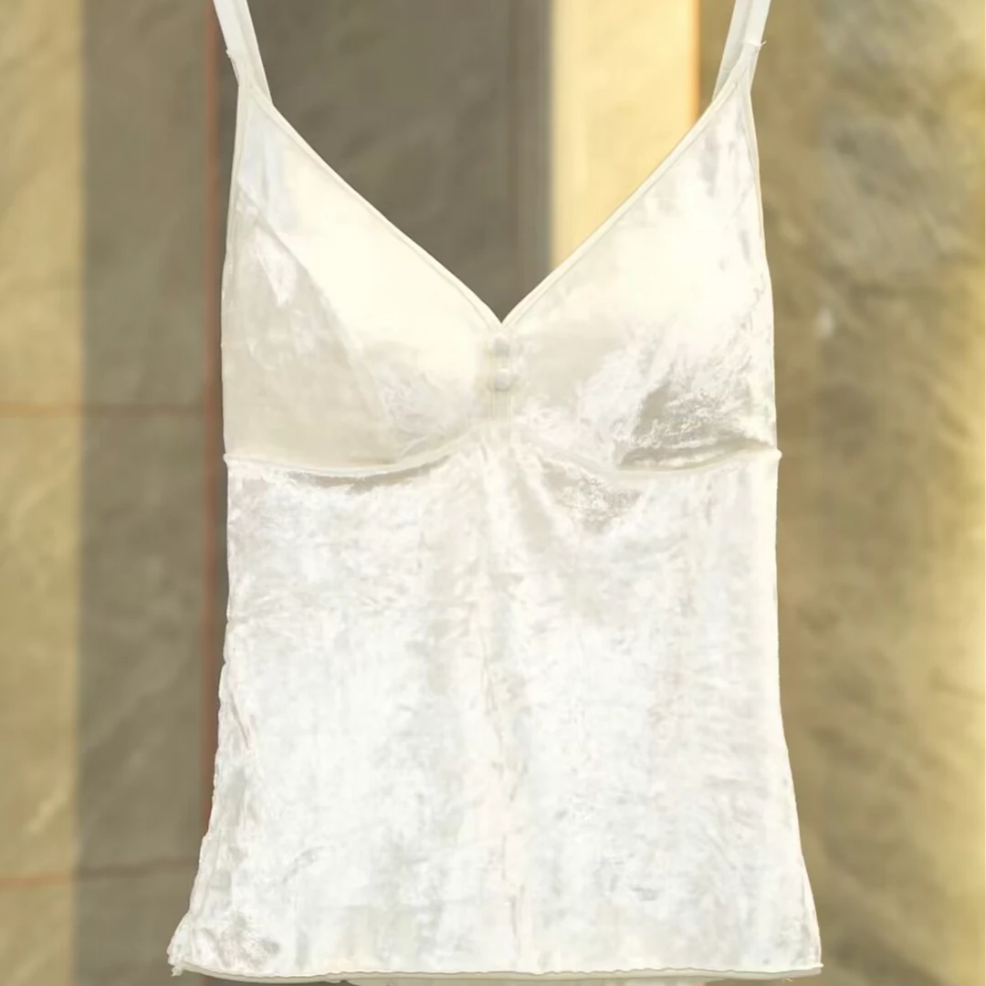 【觅思秋】秋季新款背心式文胸丝绒调整型小胸显胸杯垫百搭时尚轻奢