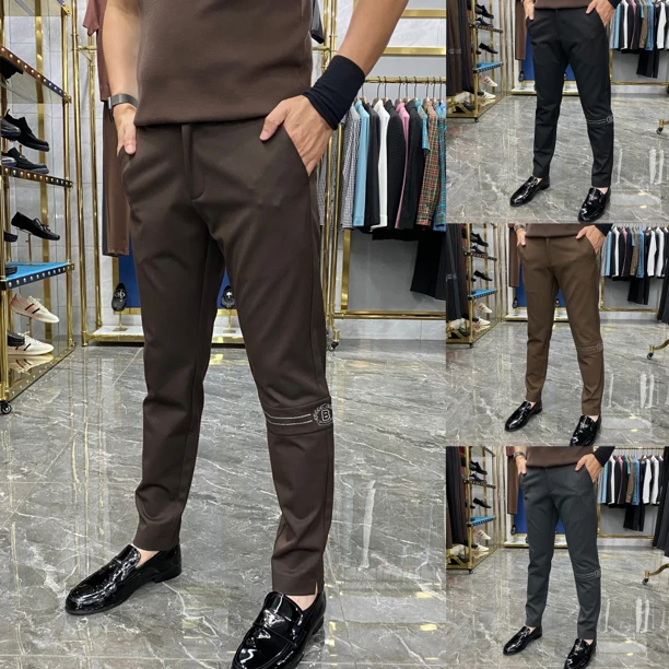 X66305秋冬新款欧货九分小脚裤商务休闲小脚九分裤