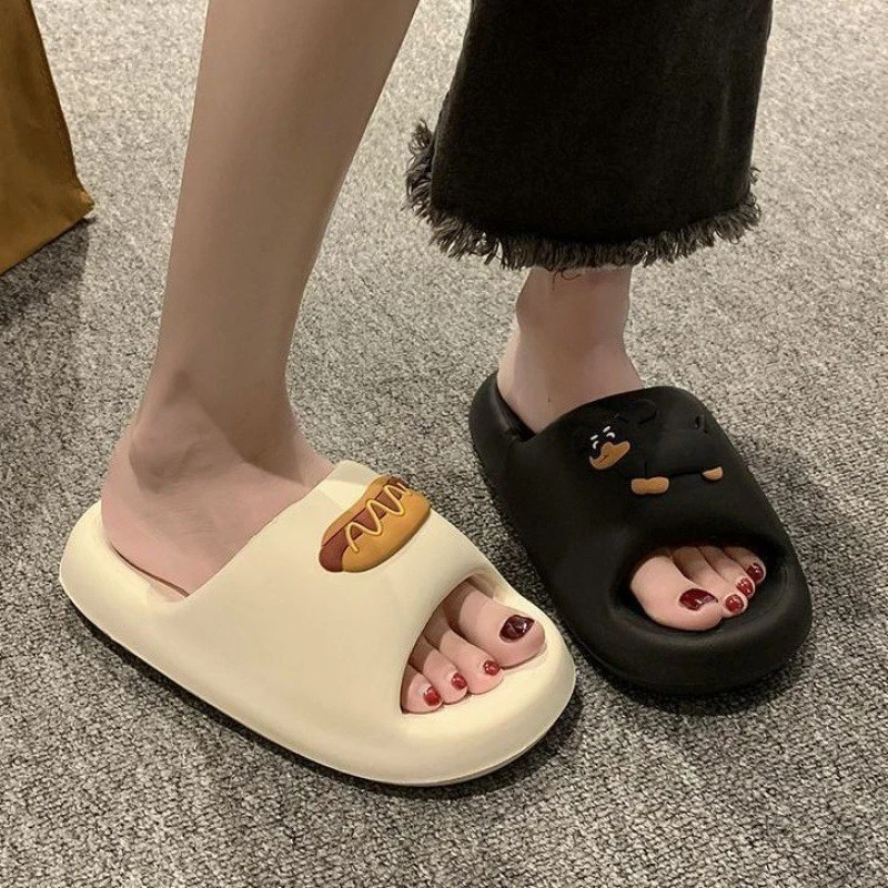 踩屎感eva室内浴室防滑可爱卡通懒人外穿厚底家居凉拖鞋拖鞋女款