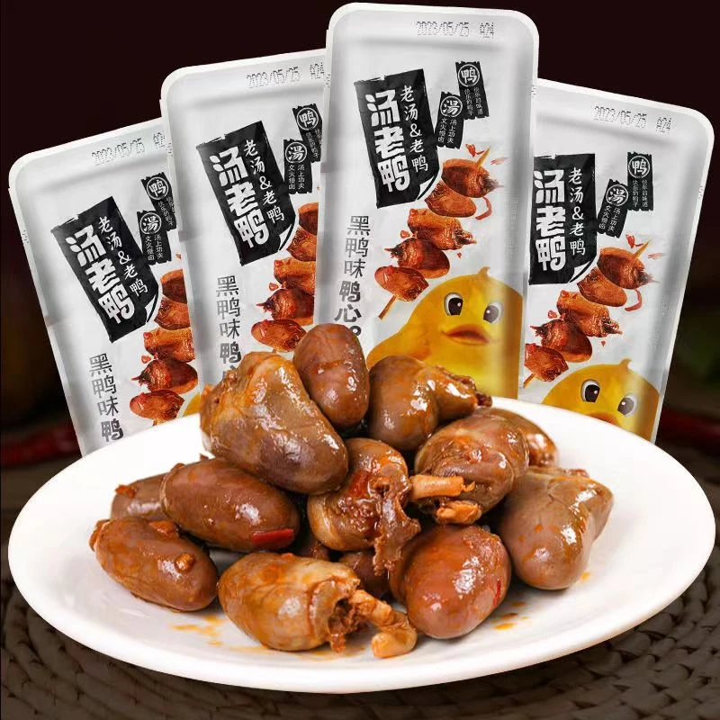 汤老鸭营养美味香辣劲辣鸭心鸭肝组合开袋即食