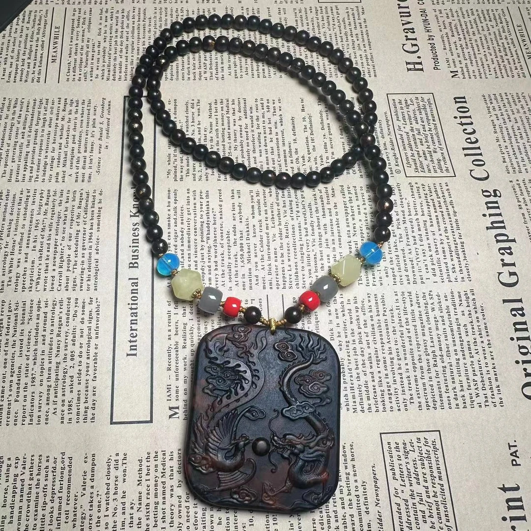 A8001非金属A级珍藏黑胆龙脂有机半宝毛衣链