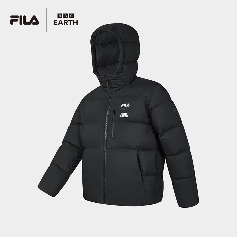 FILA斐乐男装羽绒服2024冬季新款户外连帽保暖休闲羽绒A11M447906