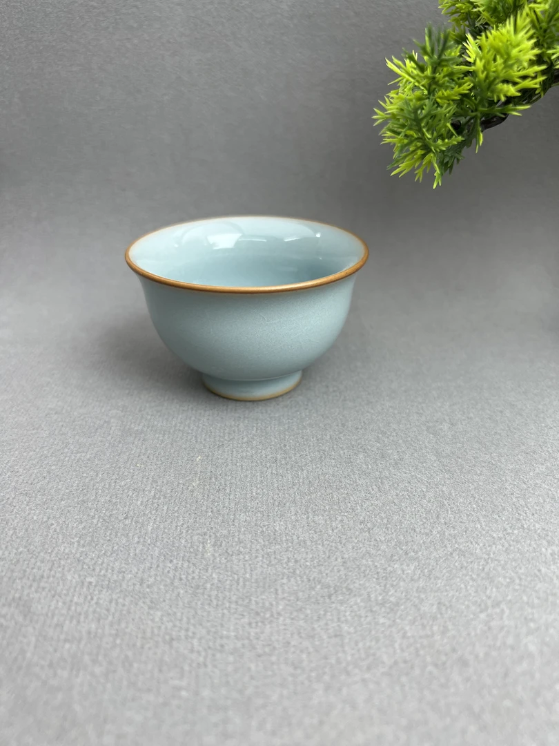 (买一送一)原矿天青釉压手杯70cc(省工老师)