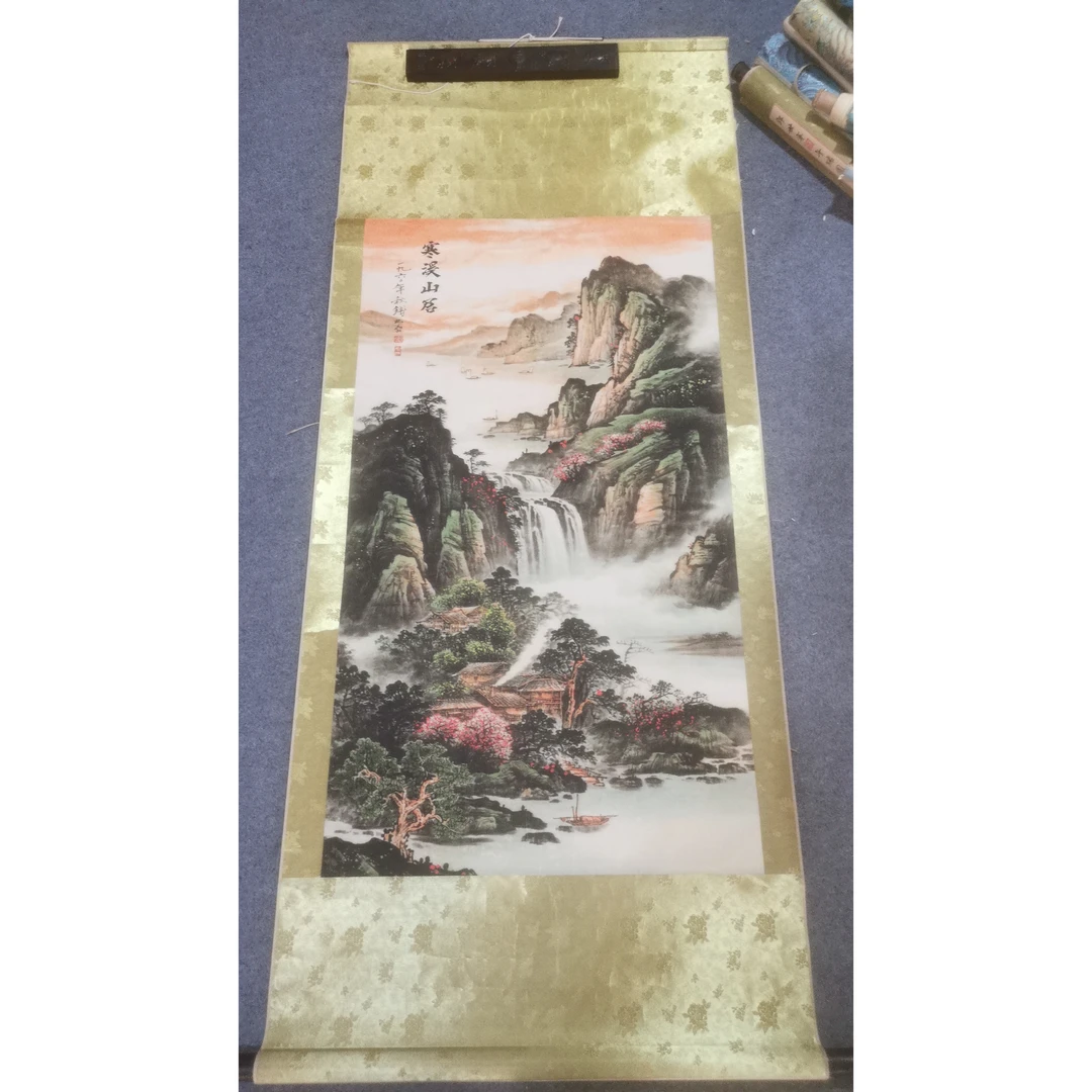 【精品复仿】《寒溪山居》艺术微喷复刻装裱玄关装饰画