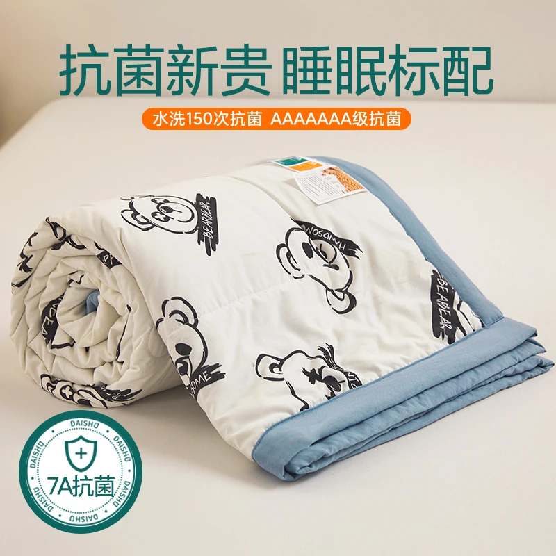 7A抗菌水洗棉印花大豆夏被机洗学生夏凉被薄款宿舍单人空调被
