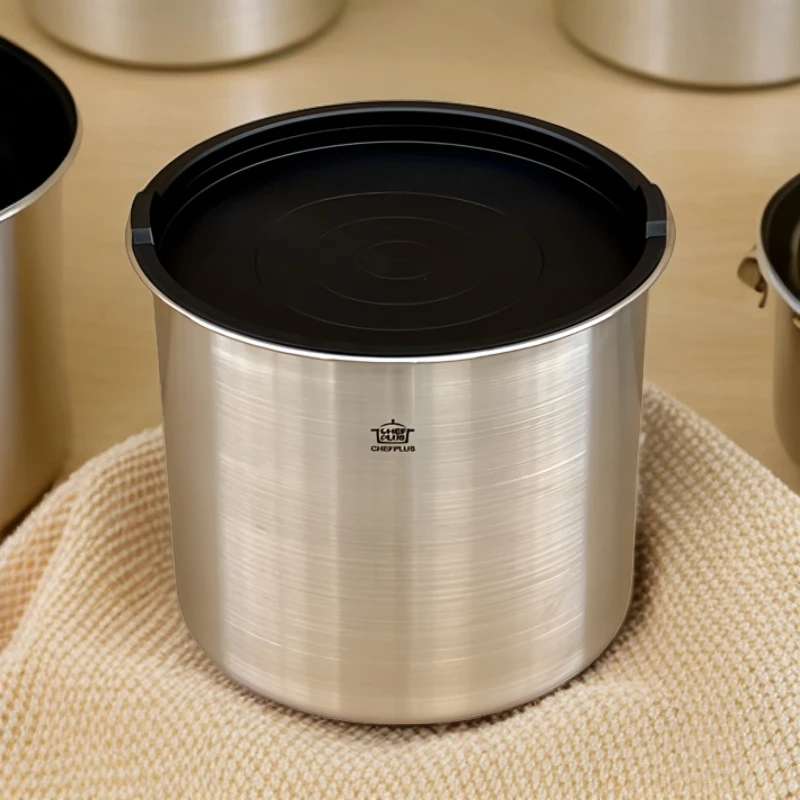 M1 24X22cm不锈钢米桶家用防虫防潮密封加厚圆柱面粉储存收纳米缸