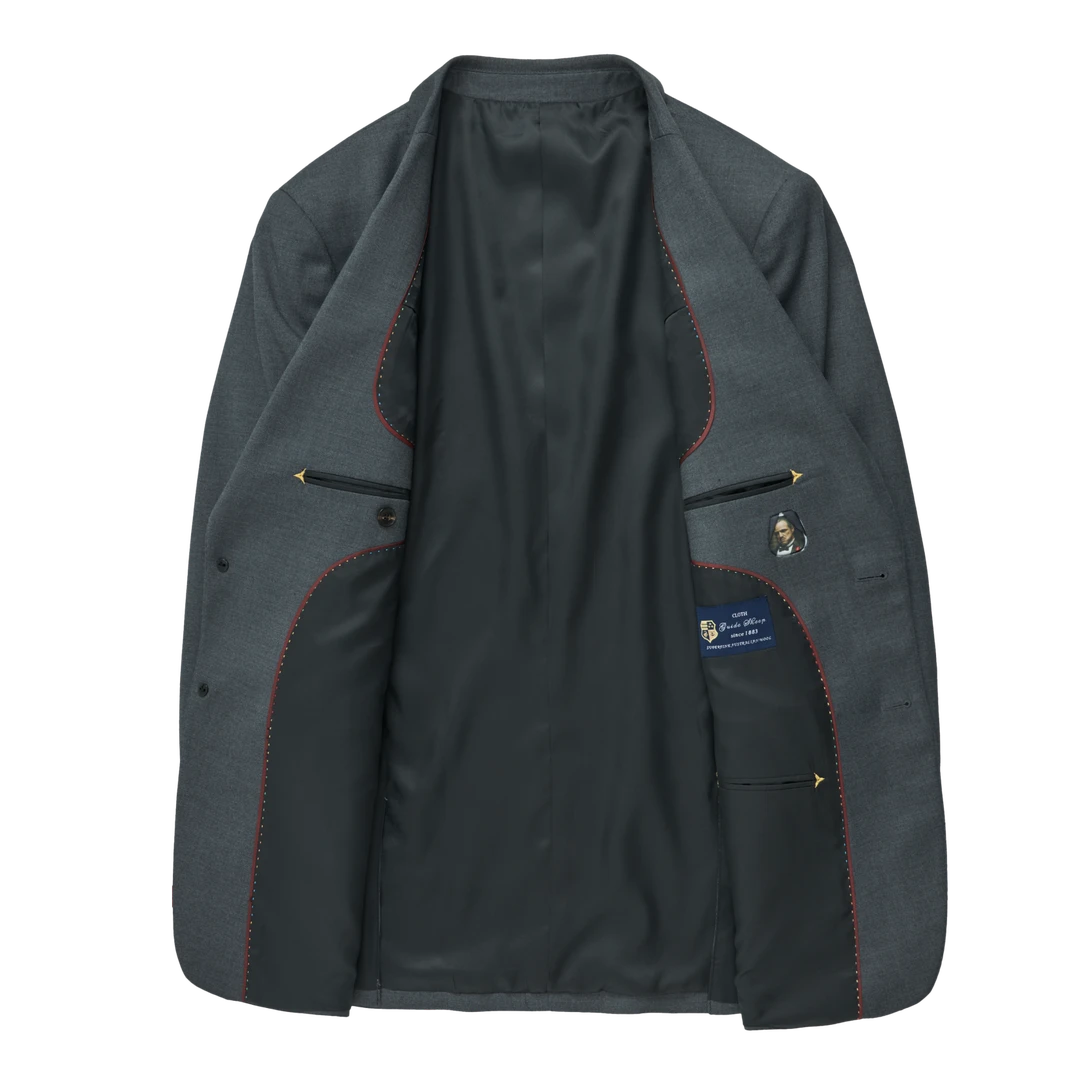 （单西）进口面料结婚西服商务职业男士平驳领休闲时尚修身结婚新郎