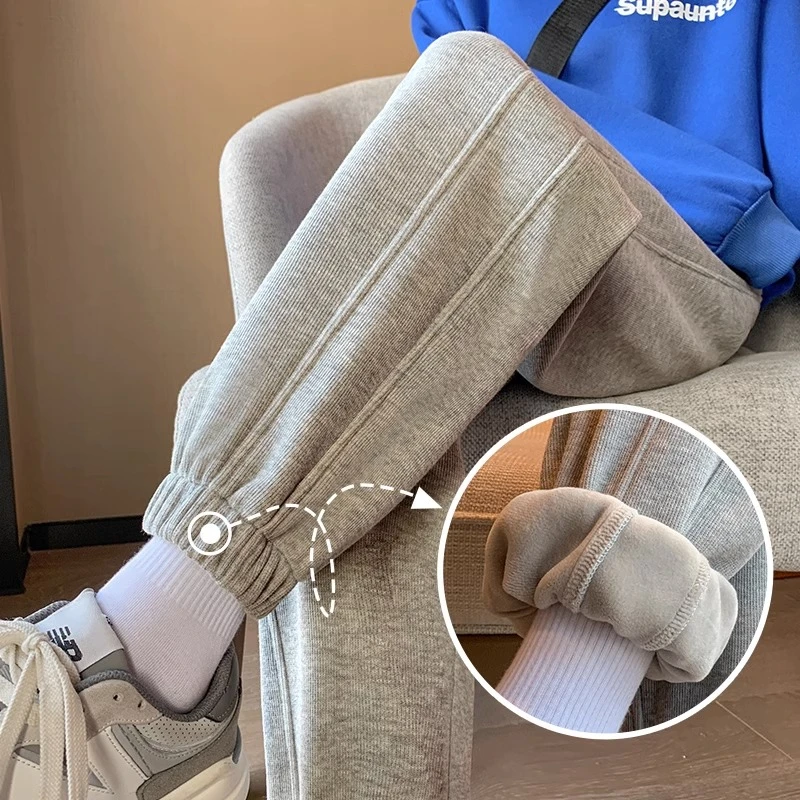孕妇裤灰色运动裤秋冬款宽松束脚哈伦小个子显瘦休闲加绒保暖卫裤