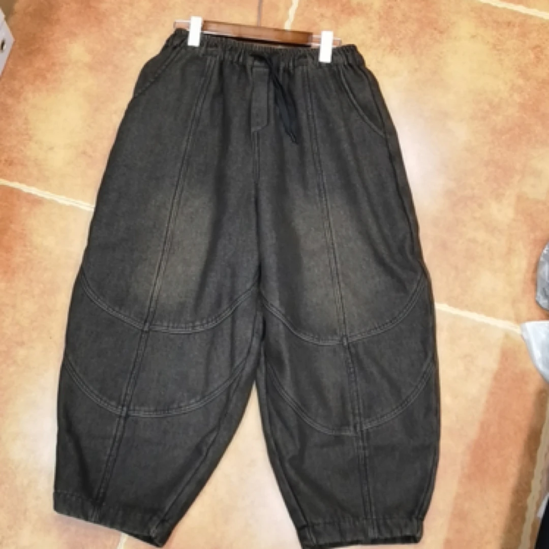 2024新款秋冬加绒加厚牛仔裤宽松哈伦显瘦胖妹妹均码女款