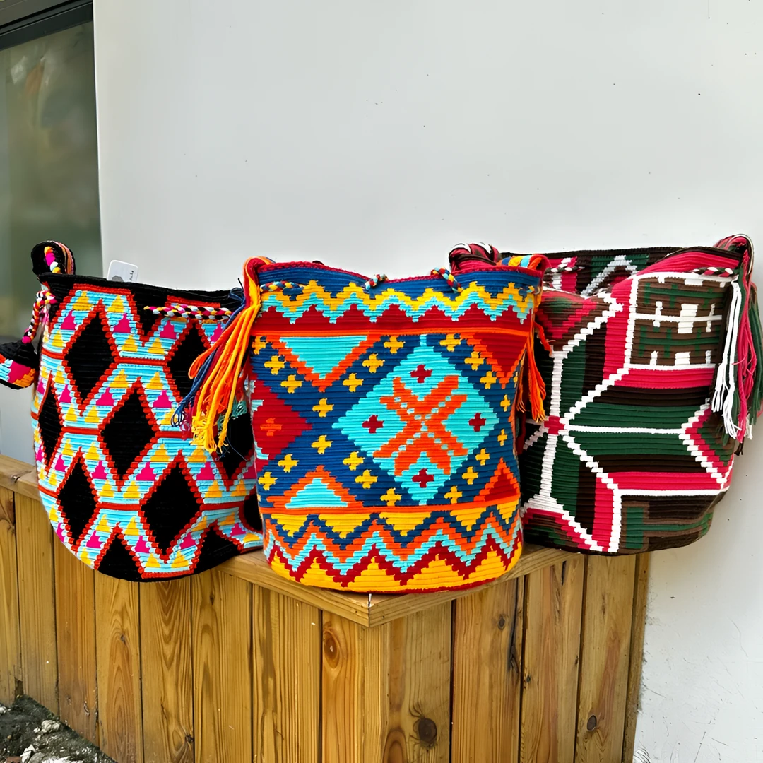 手工wayuu包 瓦尤包 大号斜挎民族风休闲 小众手工包 时尚纯手工