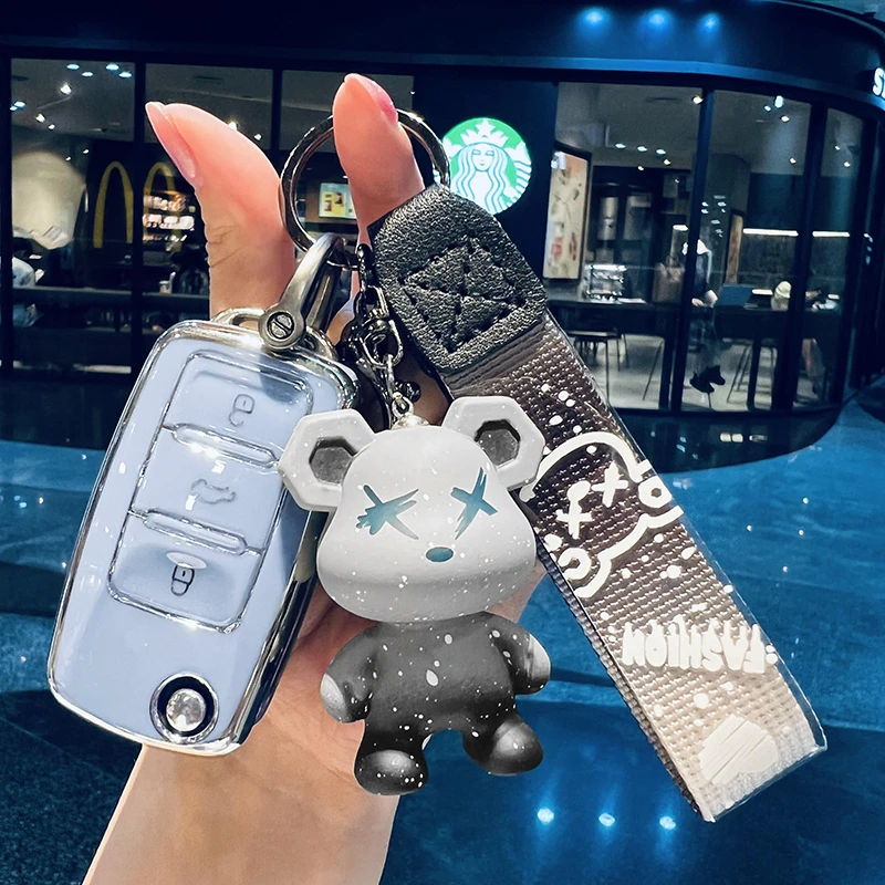 苏萌适用大众钥匙套桑塔纳朗行蔚领速腾朗逸宝来途安途观捷达扣套