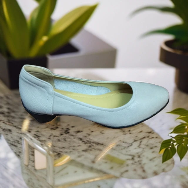 牛皮中跟时尚百搭妈妈鞋真皮单鞋尖头浅口粗跟舒适又实惠女士单鞋