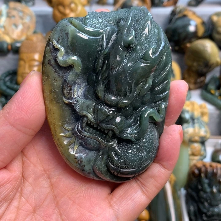 岫岩河磨玉(透闪石质玉)手把件未镶嵌