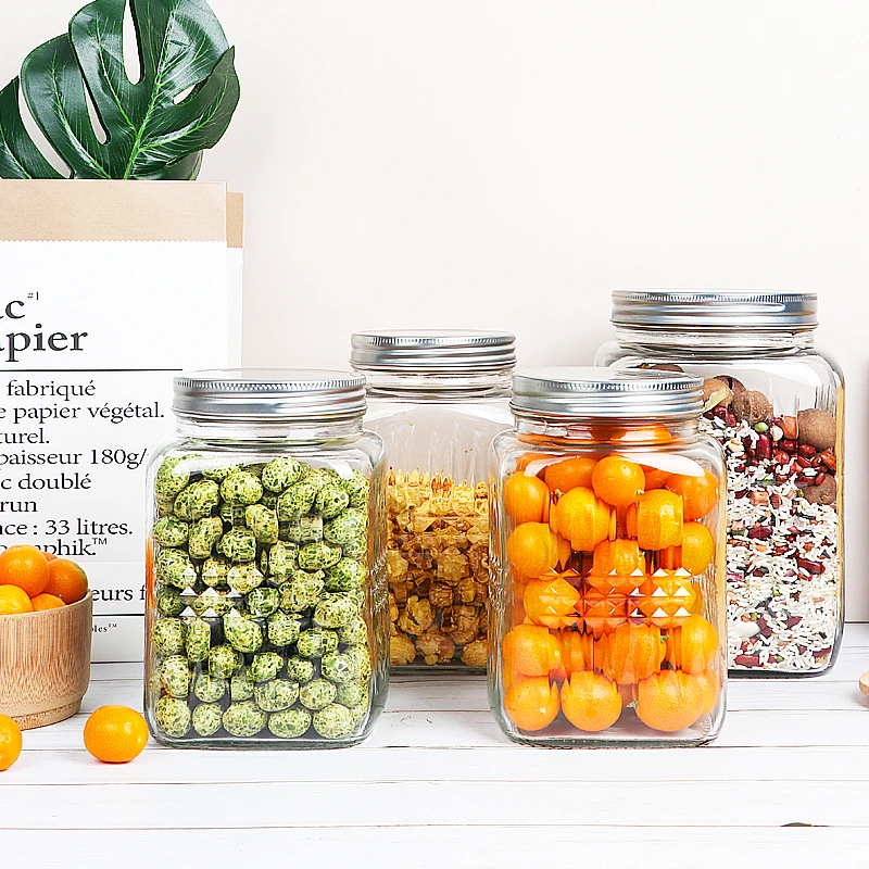 加厚带盖玻璃密封罐家用收纳干果零食储物透明玻璃密封罐