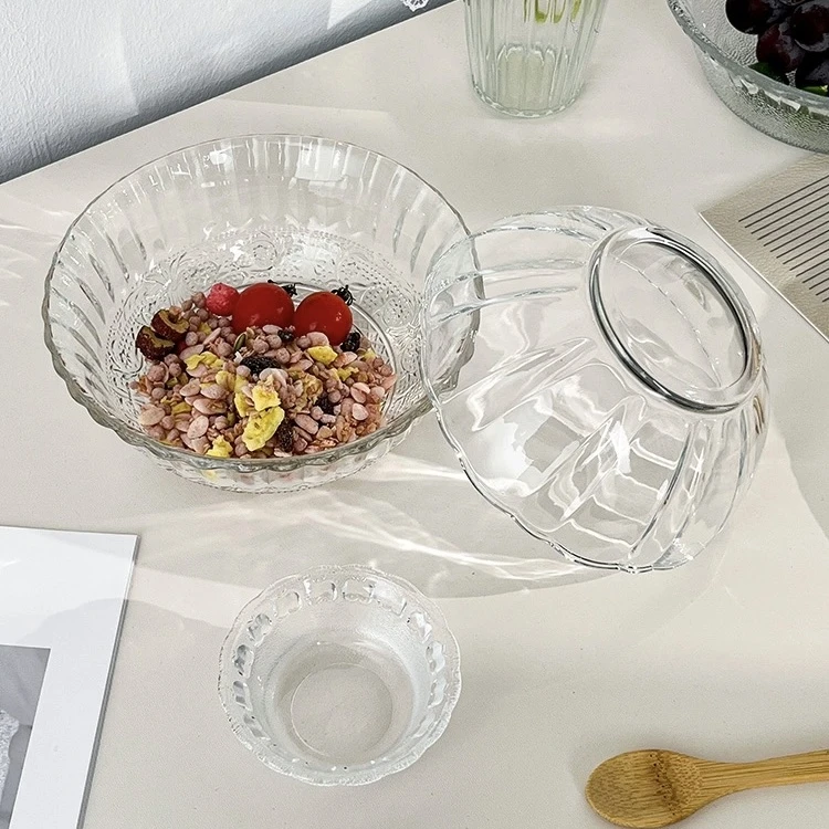 【超大号】透明玻璃碗简约家用沙拉碗泡面碗和大碗