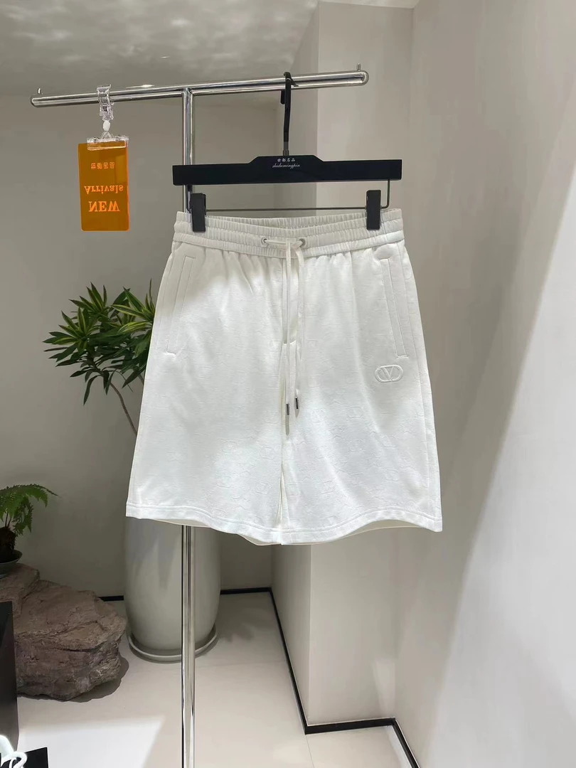 华伦天奴.奥兰迪夏季白色时尚百搭满印提花松紧腰短裤