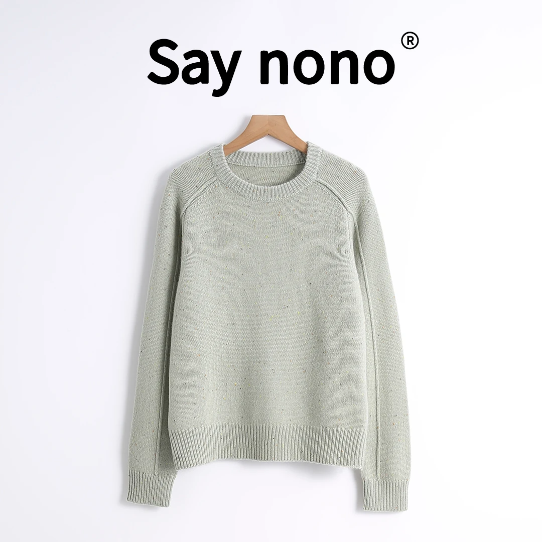 懒猫nono│Saynono 小立领＿高质感点子纱毛衣针织打底衫 /JS2813