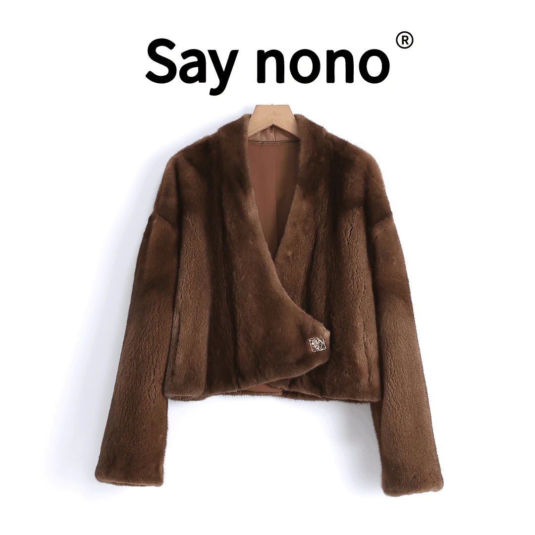 懒猫nono│Saynono 整貂V领年轻皮草外套 WD7973/3797DW