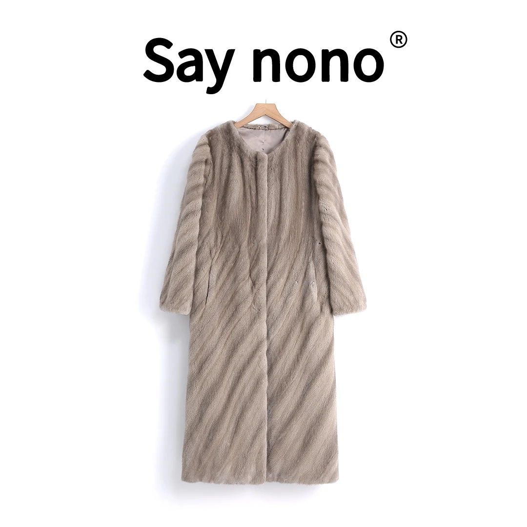 懒猫nono│Saynono 抽刀＿进口天鹅绒短二水貂长款皮草/XS555