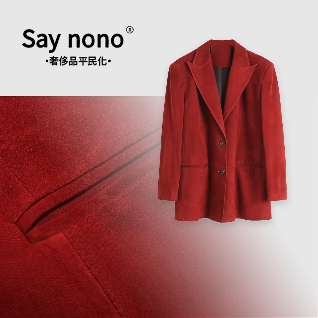 懒猫nono│Saynono 安可拉红＿订制冰霸里衬山羊皮外套/D240791