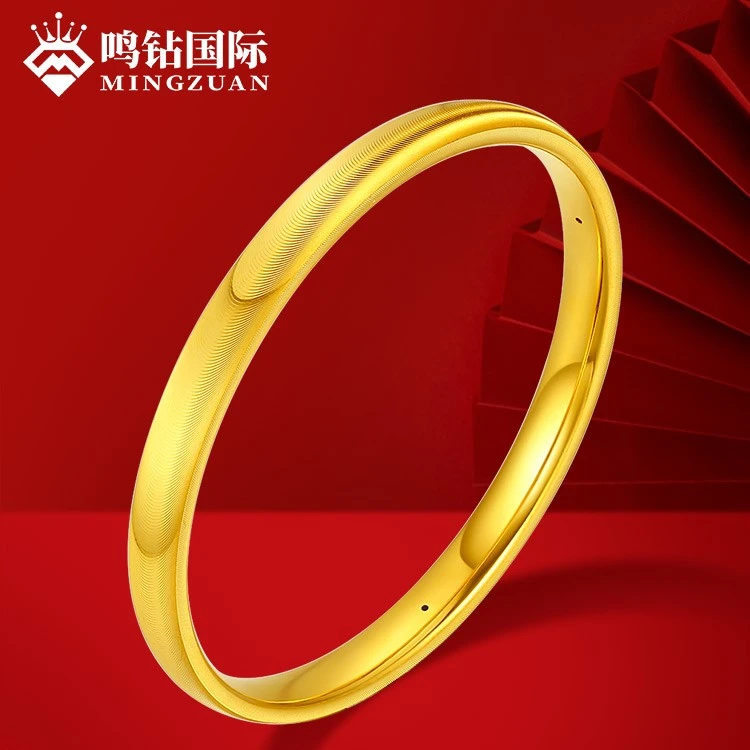 鸣钻国际【晓蕾专享】足金 黄金卡4MM猫眼手镯 ZBHJSZ166