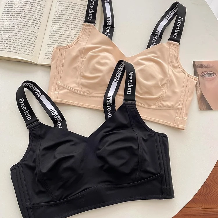 薄款无痕内衣大胸显小胸兔耳朵杯收副乳防下垂胸罩全罩杯大码文胸