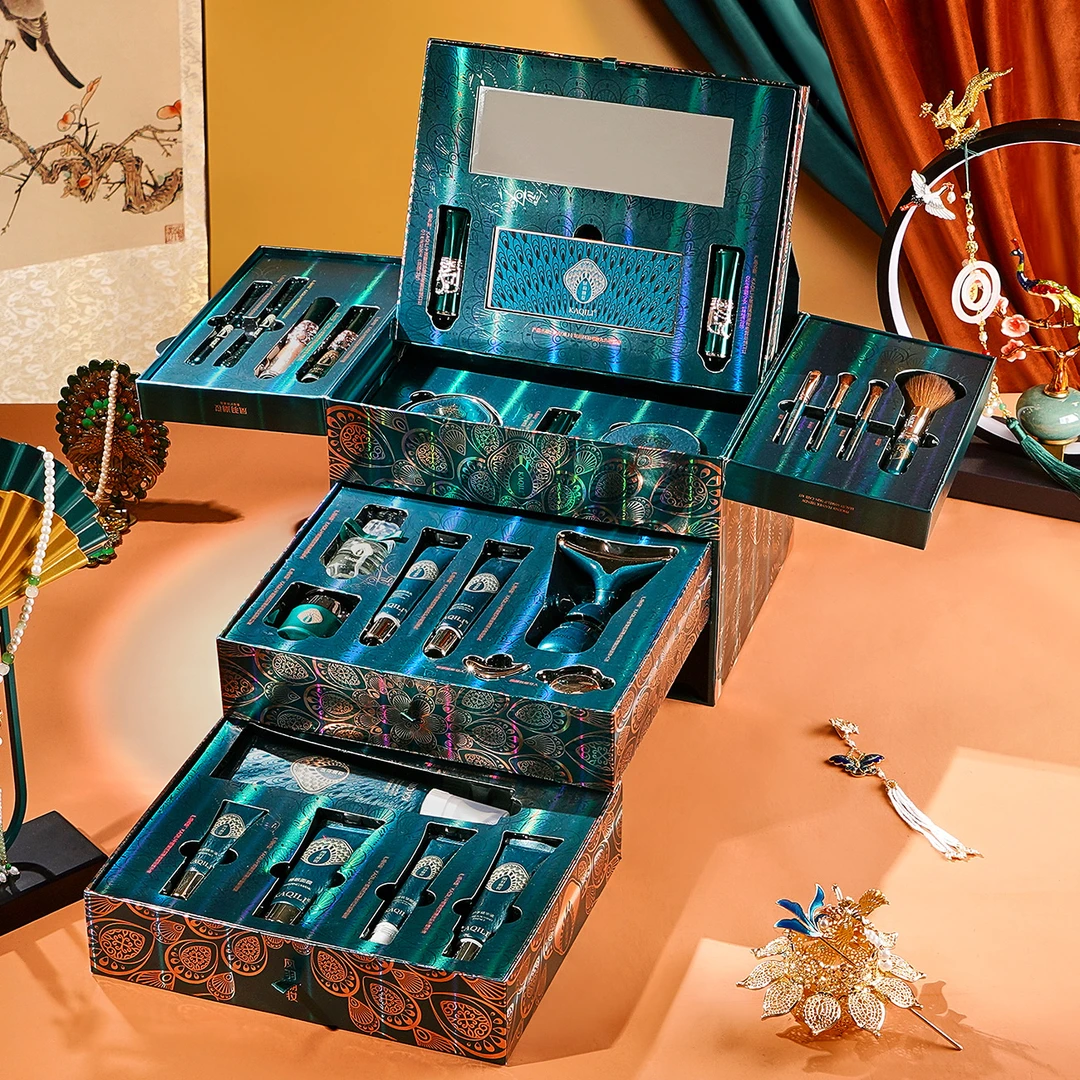 东方妆奁古典国风彩妆礼盒七夕情人节生日送女友老婆口红护肤套装