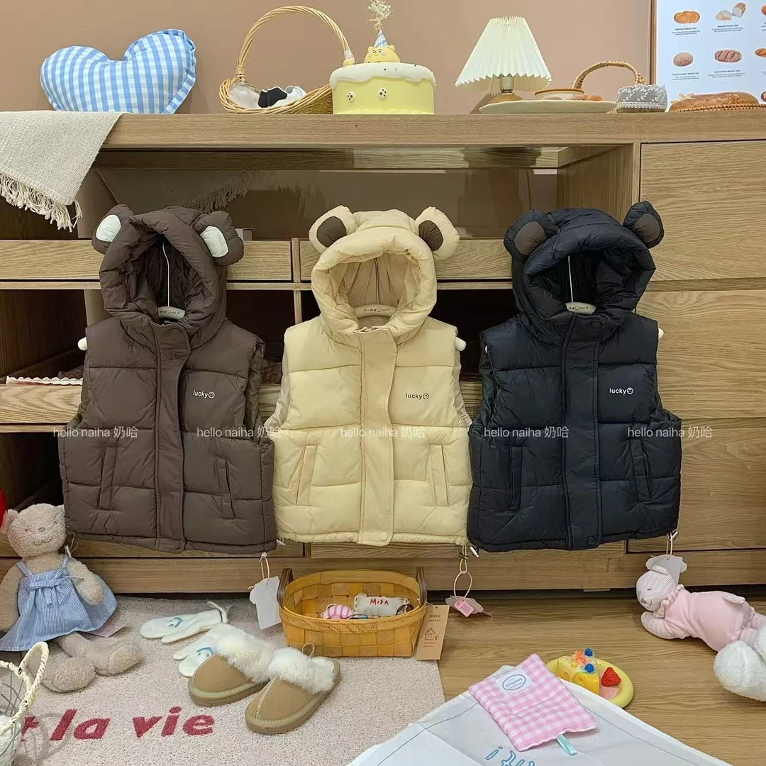 奶哈冬 小熊耳朵棉马甲WP8025