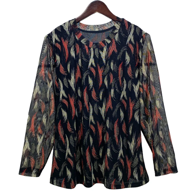 5498大码女装秋冬加绒打底衫加肥加大中老年小衫圆领显瘦百搭上衣