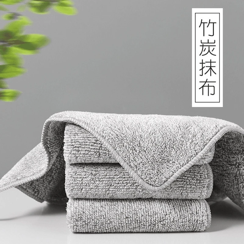 【15条】加厚竹炭抹布厨房专用去污洗碗布吸水易清洗不沾油