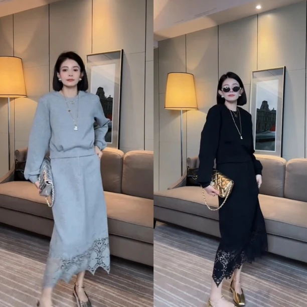 4079两件套裙子卫衣加半身长裙休闲时尚显瘦套装