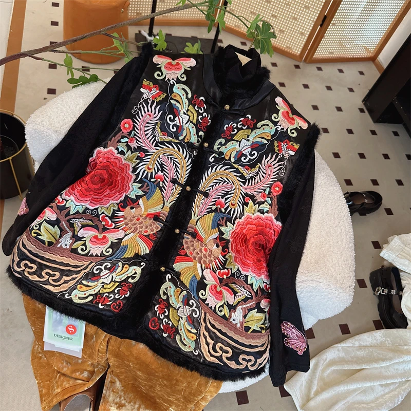 【凤舞牡丹】新款新中式国风重工绣花马甲无袖马夹