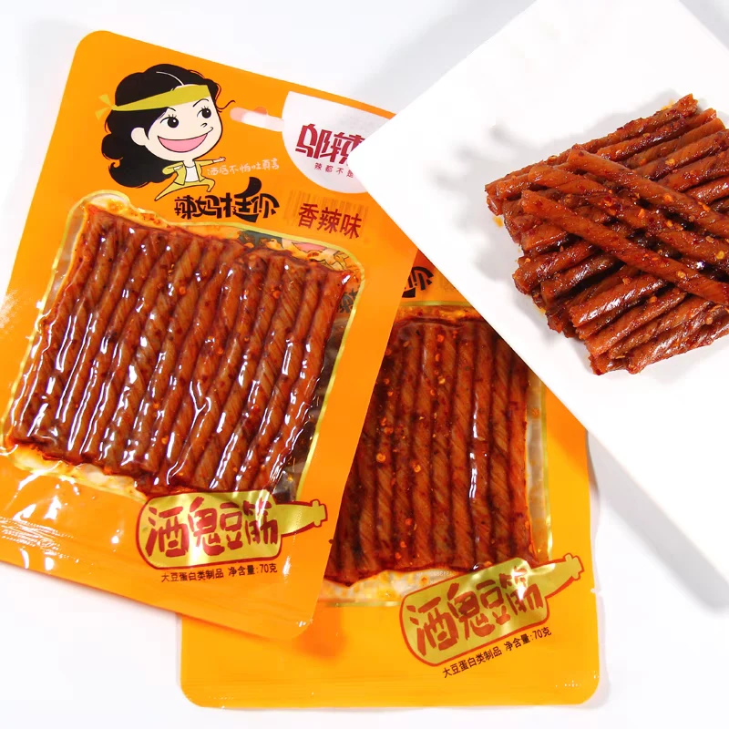 湖南辣条邬辣妈70g酒鬼豆筋豆腐干零食网红麻辣条豆筋劲道零食