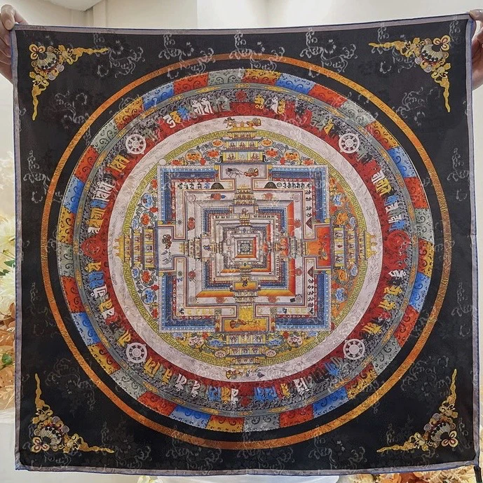 【七彩年轮】140cm香云龟裂纹大气时尚双面披肩方气质女士卷边秋冬