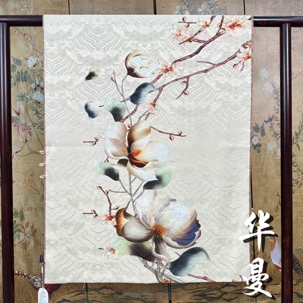 【玉兰春】盘扣龙鳞纹围巾披肩长巾双面双色披肩送礼物时尚百搭古风