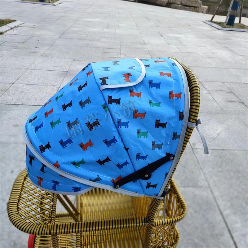 宝宝藤编推车遮阳棚儿童推车伞车防晒通用型竹藤婴儿车加大遮阳伞