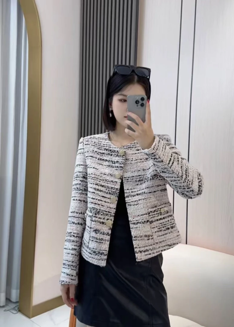 MSSY美舒尚衣小香风气质轻奢短款时尚修身休闲百搭短外套60017