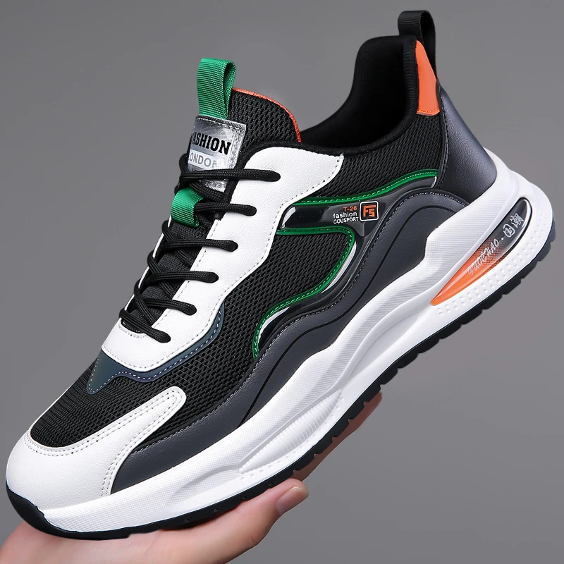 潮流男士运动鞋夏季网面透气跑步鞋学生百搭时尚跑鞋耐磨防滑潮鞋