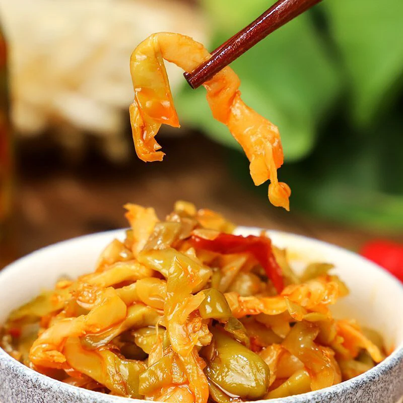 泡菜下饭菜黄花什锦红油豇豆麻辣开味菜爽口菜5袋包邮